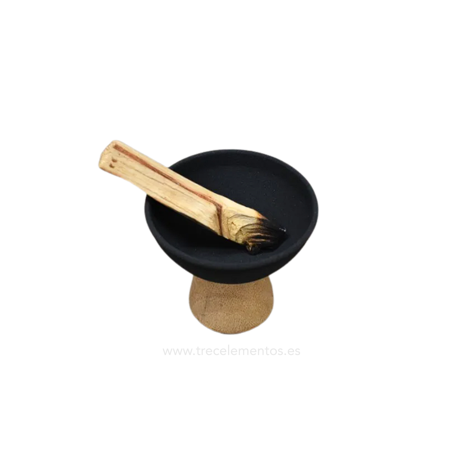 1 Sahumador de cerámica y madera para palo santo, resinas e inciensos rituales