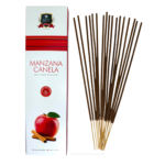 Detalle de las varillas de incienso manzana canela alaukik