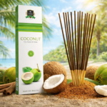 Incienso Coco Alaukik 30 g con aroma tropical para relajación y bienestar emocional