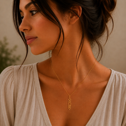 Collar Acero 4 Elementos dorado modelo