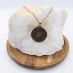 Colgante 7 Arcangeles con Amatista Acero Dorado