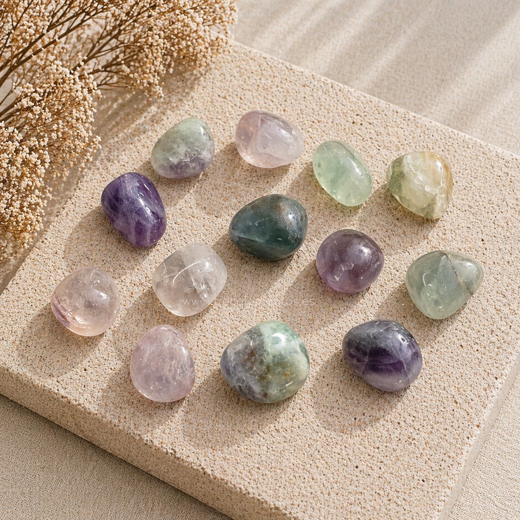fluorita-rodado Mineral canto rodado de Fluorita natural