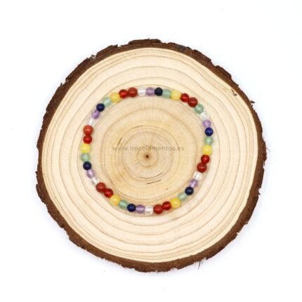 Pulsera 7 chakras con minerales naturales de 4 mm