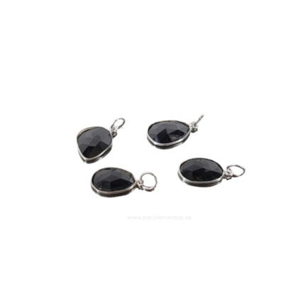 Colgante de Turmalina Negra facetada con montura de plata para protección energética