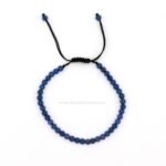 Pulsera ajustable de Ágata Azul natural de 4 mm