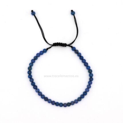 Pulsera ajustable de Ágata Azul natural de 4 mm