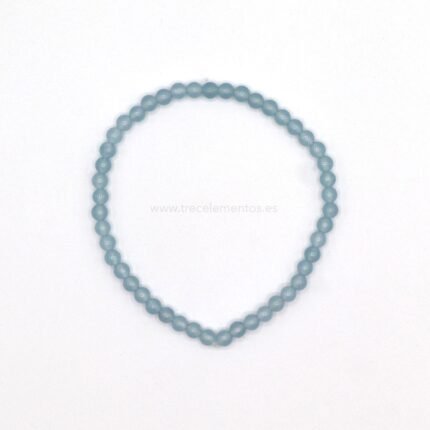 Pulsera Elastica de Aguamarina 4 mm