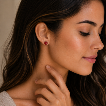 pendientes garra plata cornalina