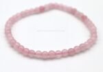 Pulsera de Cuarzo Rosa natural con cuentas pulidas de 4 mm