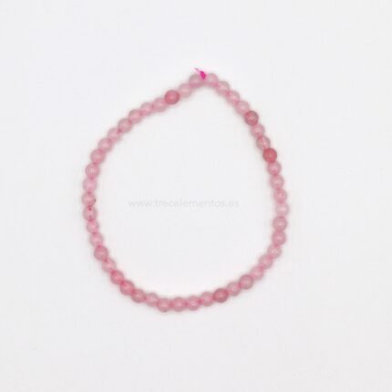 Pulsera Elastica Cuarzo Rosa 4 mm