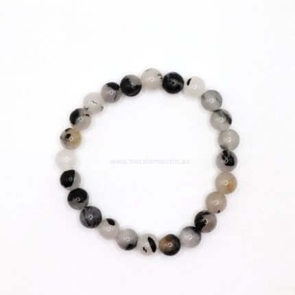 Pulsera Cuarzo Turmalinado natural de 8 mm