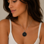 Colgante 7 Arcángeles con Amazonita Acero Plateado · Protección · Armonía · Guía Espiritual
