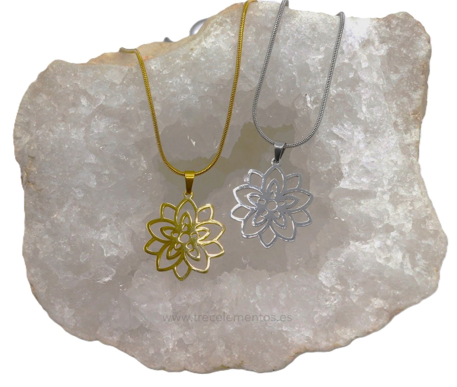 FLOR VIDA 2 Collar Acero Flor de Loto