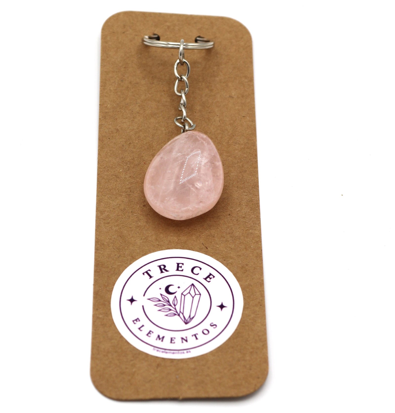 LLAVERO CUARZO ROSA Llavero de Cuarzo Rosa natural para amor y armonia