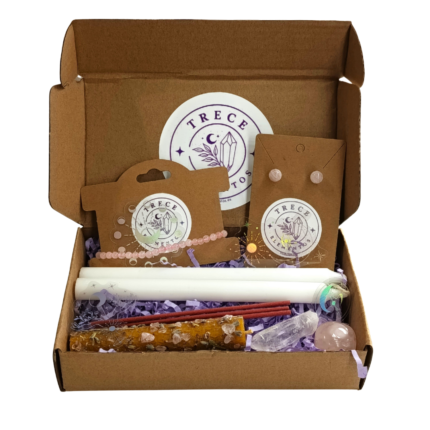 Pack Amor y Conexión con Cuarzo Rosa y velas rituales