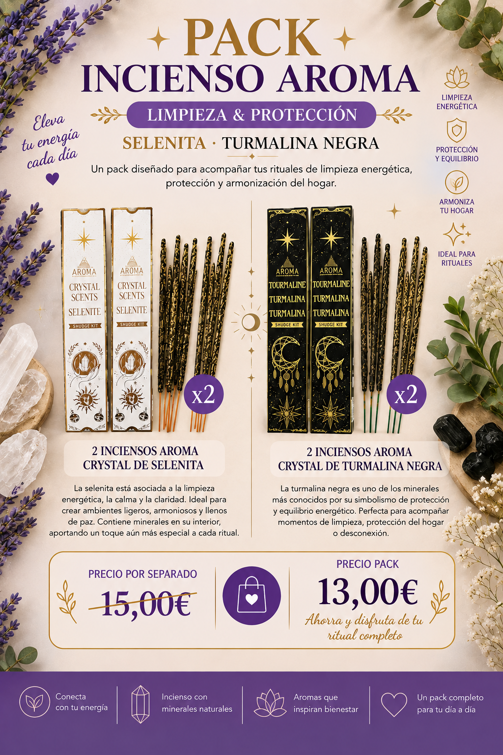 PACK LIMPIEZA PROTECCION Pack Incienso Aroma Limpieza & Protección - Imagen 1