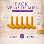5 Packs de 2 Velas de Miel de 10cm