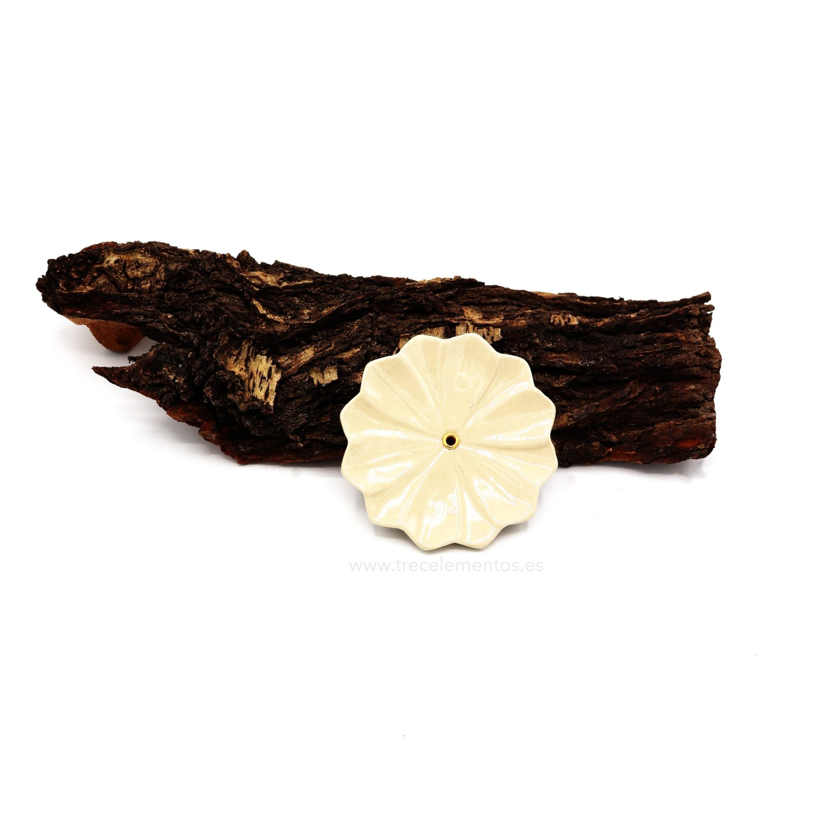 PORTA INCIENSO FLOR CERAMICA Porta incienso ceramico flor blanca decorativo