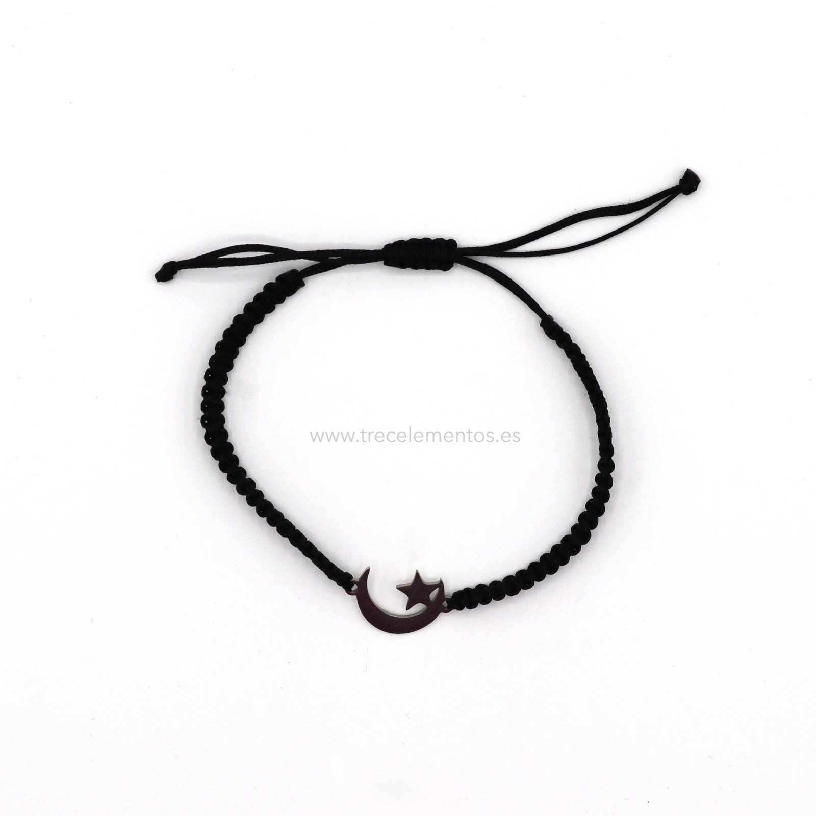 PULSERA LUNA ESTRELLA ACERO Pulsera Ajustable Luna y Estrella Acero
