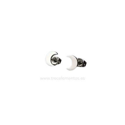 Pendientes Luna Acero inoxidable plateado
