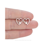Pendientes de corazon y estrella en acero inoxidable