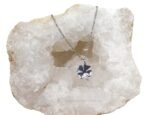 Collar de acero inoxidable con trébol de 4 hojas plateado 2