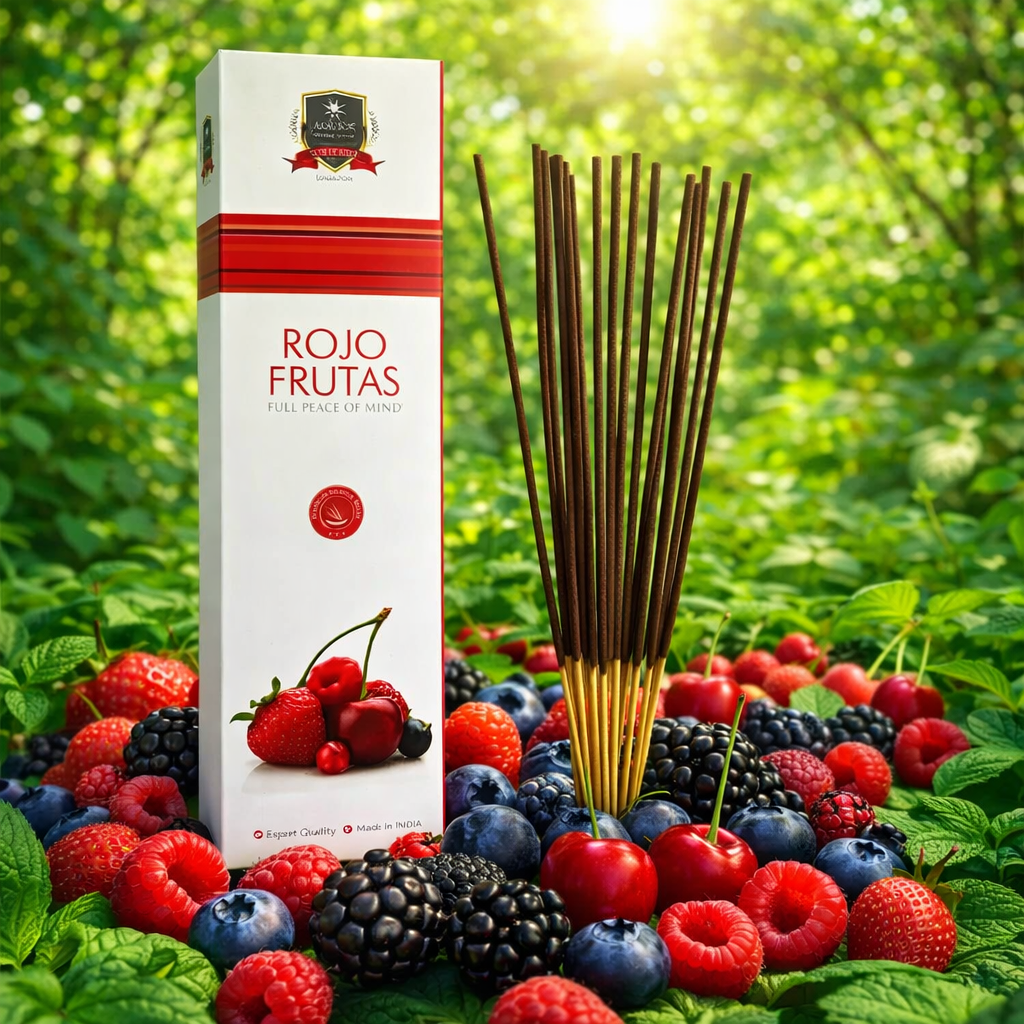 ad52ef97-3fa1-4312-83cb-fd5cf8e15378 Incienso Frutos Rojos Alaukik 30 g aroma dulce y afrutado