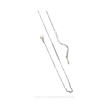 Cadena plana plateada de acero inoxidable 45 cm