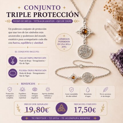 Conjunto Triple Protección con collar y pulsera