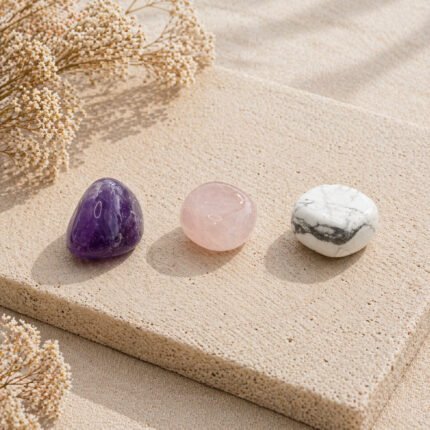 Kit de minerales Amatista Howlita y Cuarzo Rosa