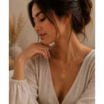 Collar Acero Flor de Loto dorado