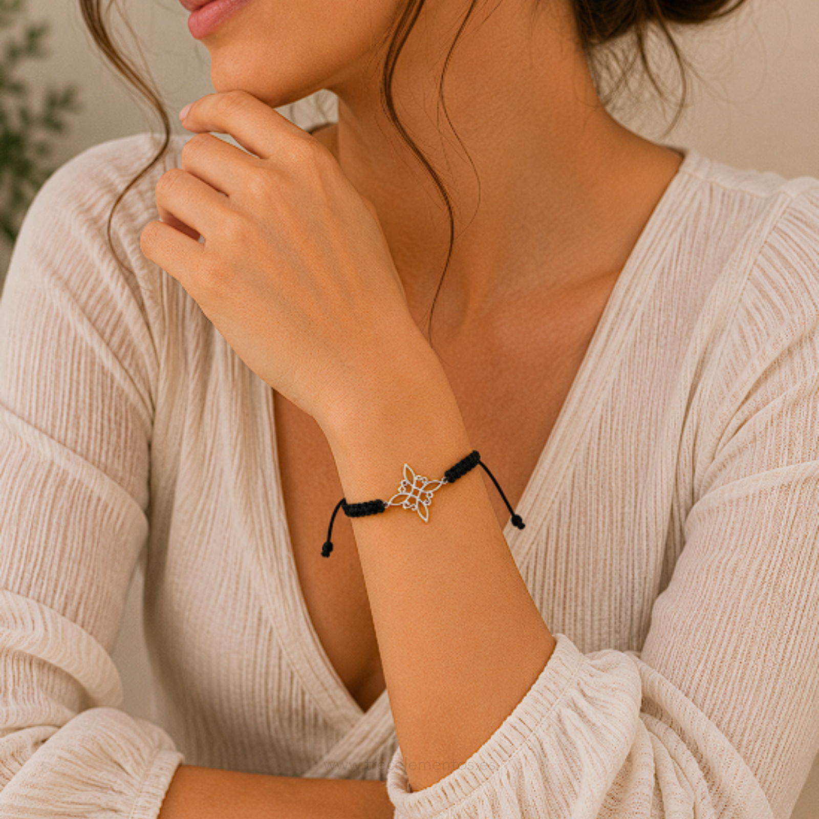 nudo de bruja Pulsera Ajustable Nudo de Bruja Acero para proteccion energetica