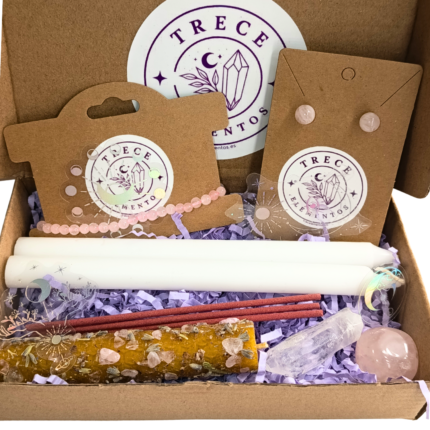 Contenido del Pack Amor y Conexión con minerales y velas
