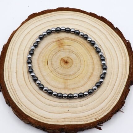Pulsera Elastica de Hematites 4 mm