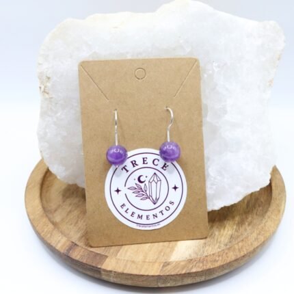 Pendientes de Amatista natural en plata de ley