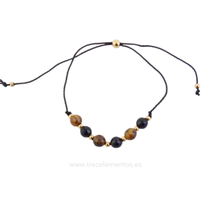 Pulsera Limpieza Energetica con Ojo de Tigre y Turmalina Negra