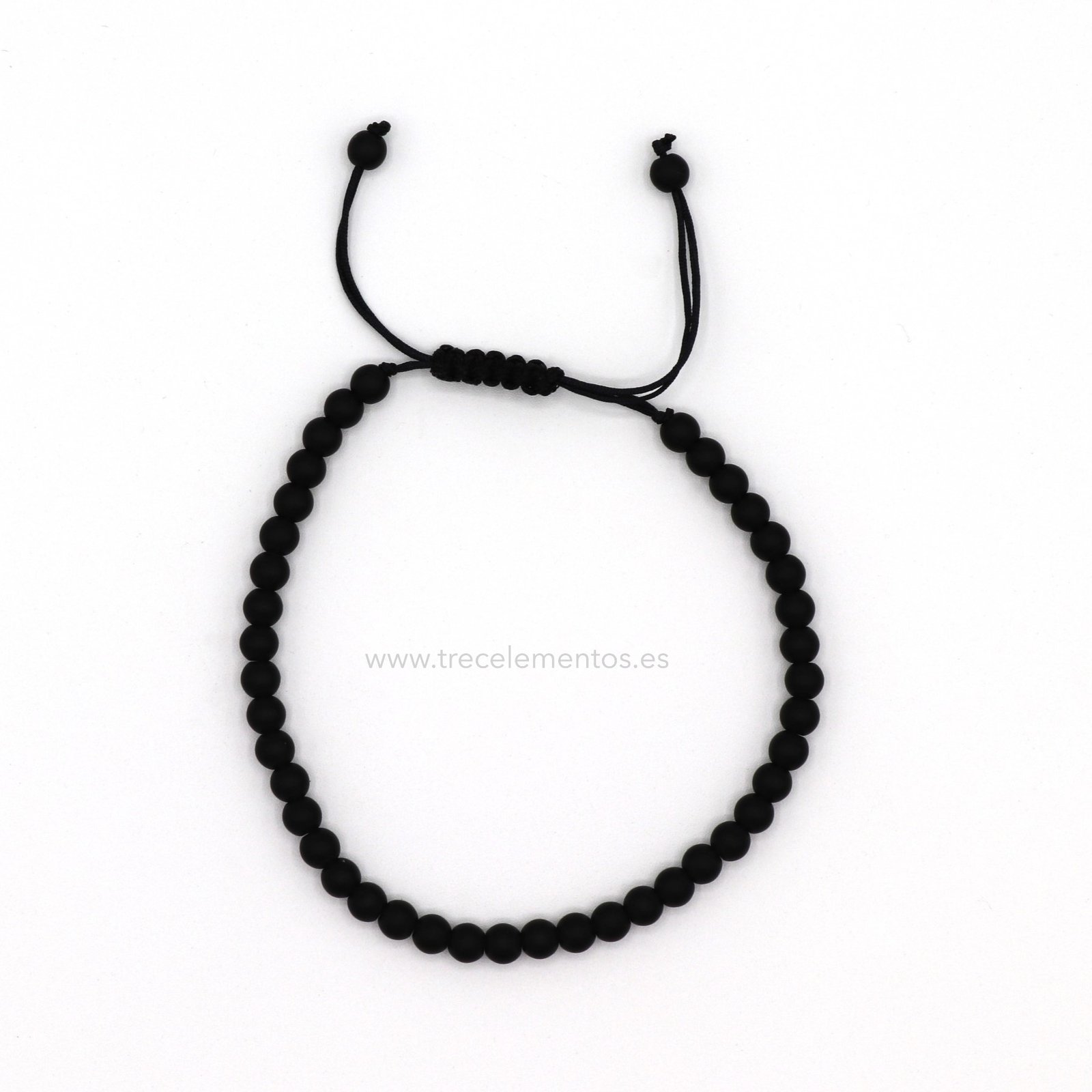 ONIX AJUSTABLE_2 Pulsera de Onix negro natural con cordon ajustable