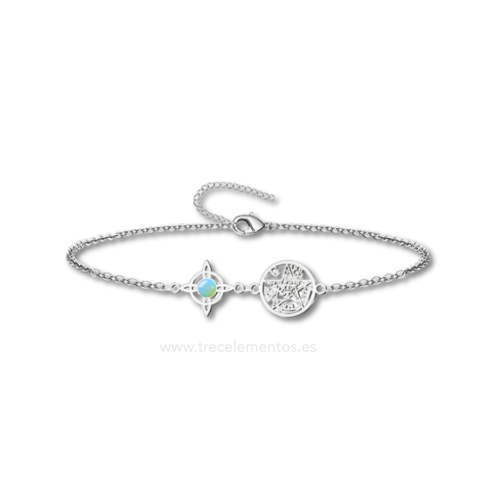 Pulsera Doble protección OPALINA PL Pulsera Doble Proteccion con Opalina y simbolos espirituales