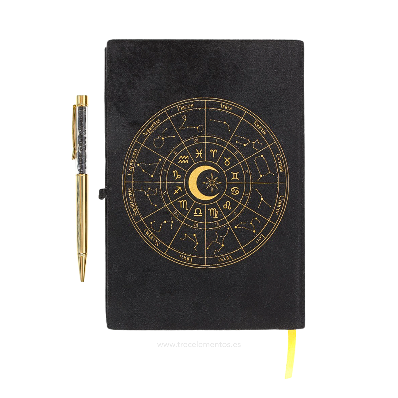 libreta+boli Rueda astrologica Cuaderno Rueda Astrologica con Boligrafo de Obsidiana