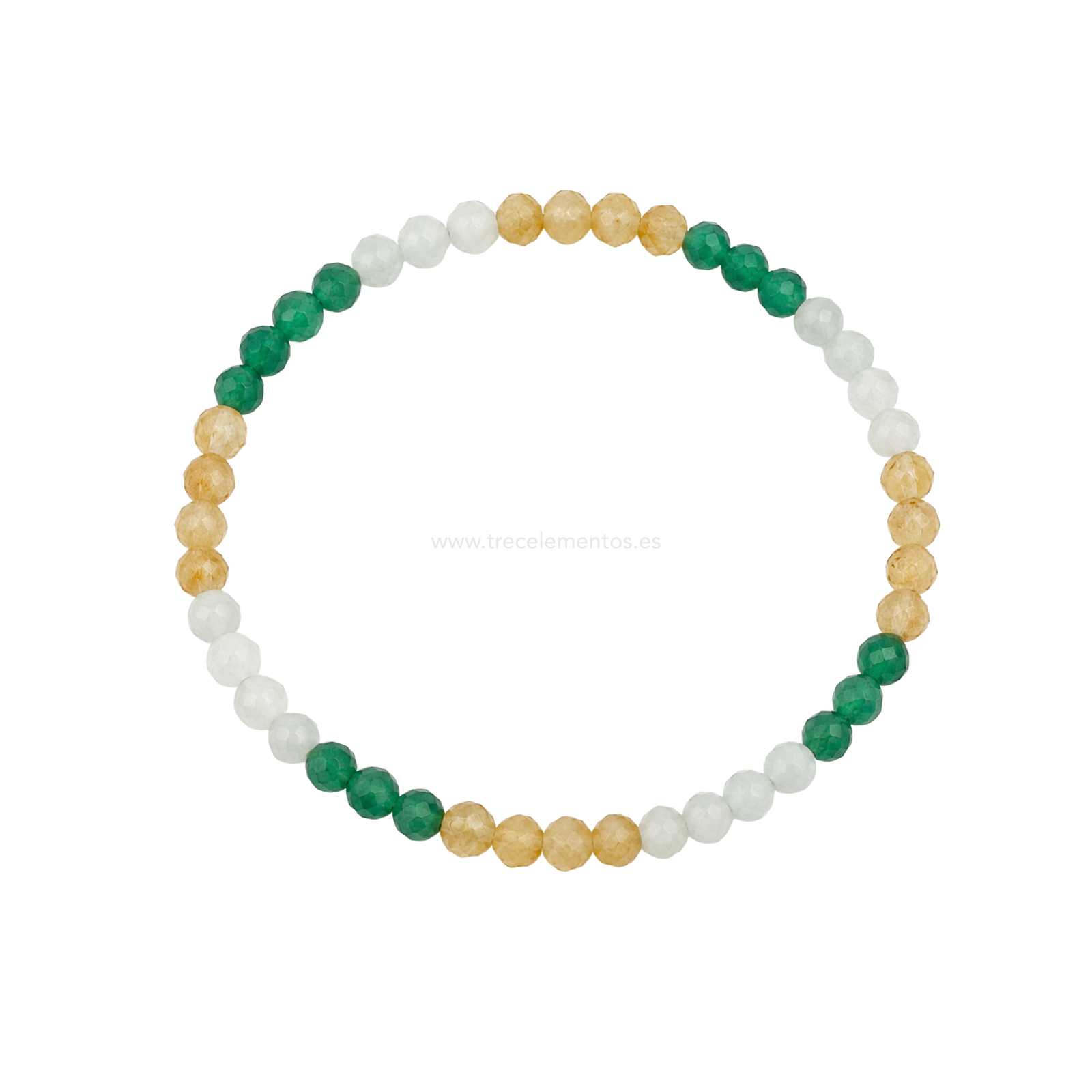 trinidad de la abundancia faceteada Pulsera Triada de la Abundancia 4 mm