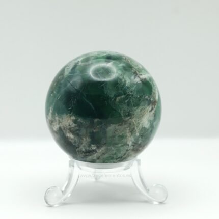 Fluorita natural pulida en forma de esfera