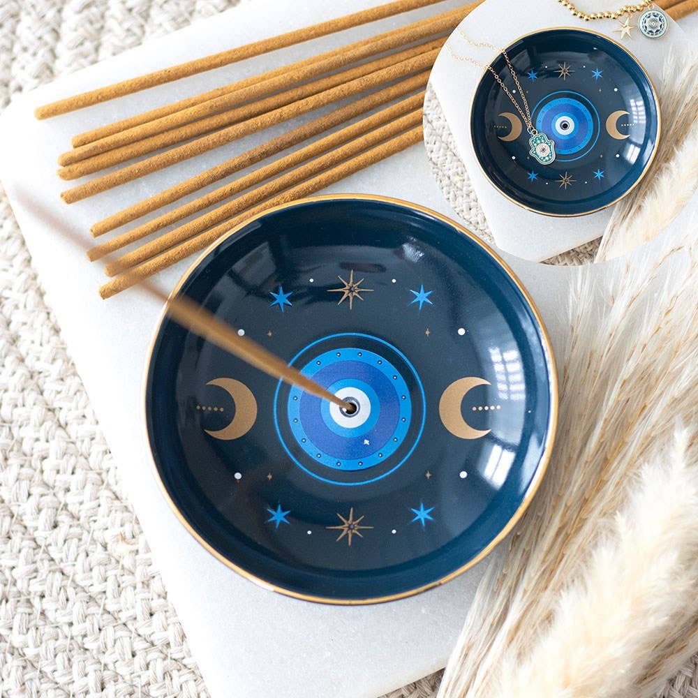 blue-all-seeing-eye-print-incense-holder-plate-4 Quemador de incienso Ojo Turco con varilla de incienso