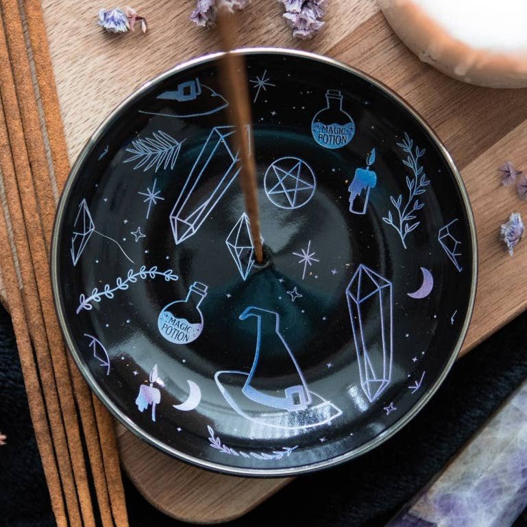 crystal-witch-incense-holder-plate-2 Quemador de incienso para varillas y conos Crystal Witch