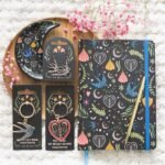 Cuaderno A5 místico Midnight Bloom con diseño folk floral