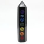 Punta de obsidiana negra 7 Chakras de 7 a 9 cm