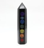 Punta de obsidiana negra 7 Chakras de 7 a 9 cm