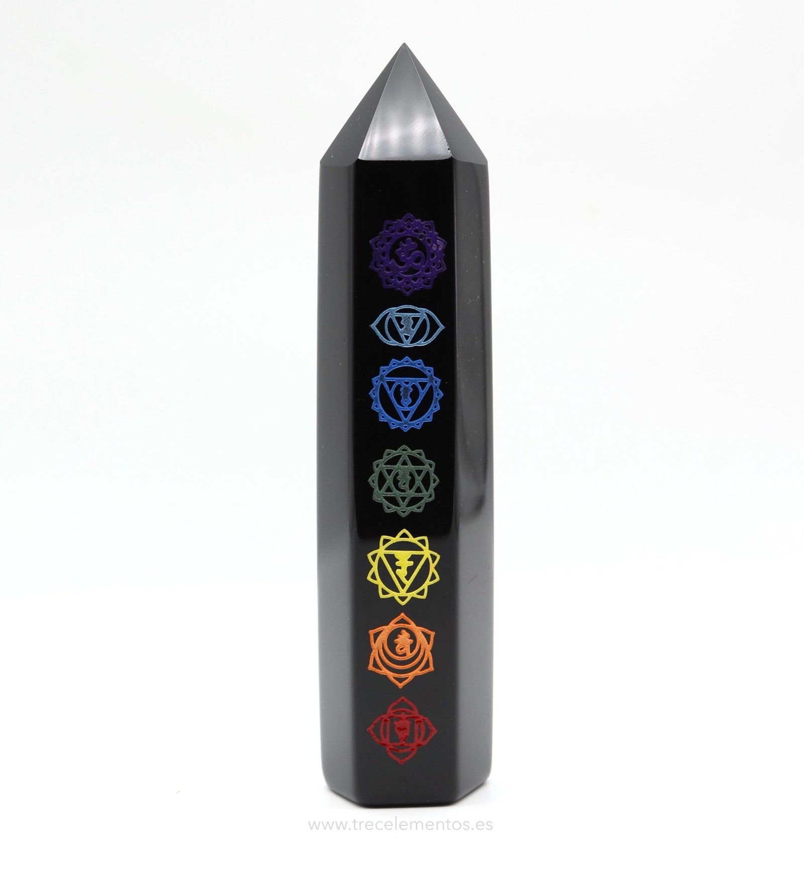 punta obsidiana chakras 7-9cm Punta de obsidiana negra 7 Chakras de 7 a 9 cm