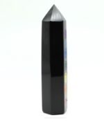 Punta mineral de obsidiana negra 7 Chakras pieza única