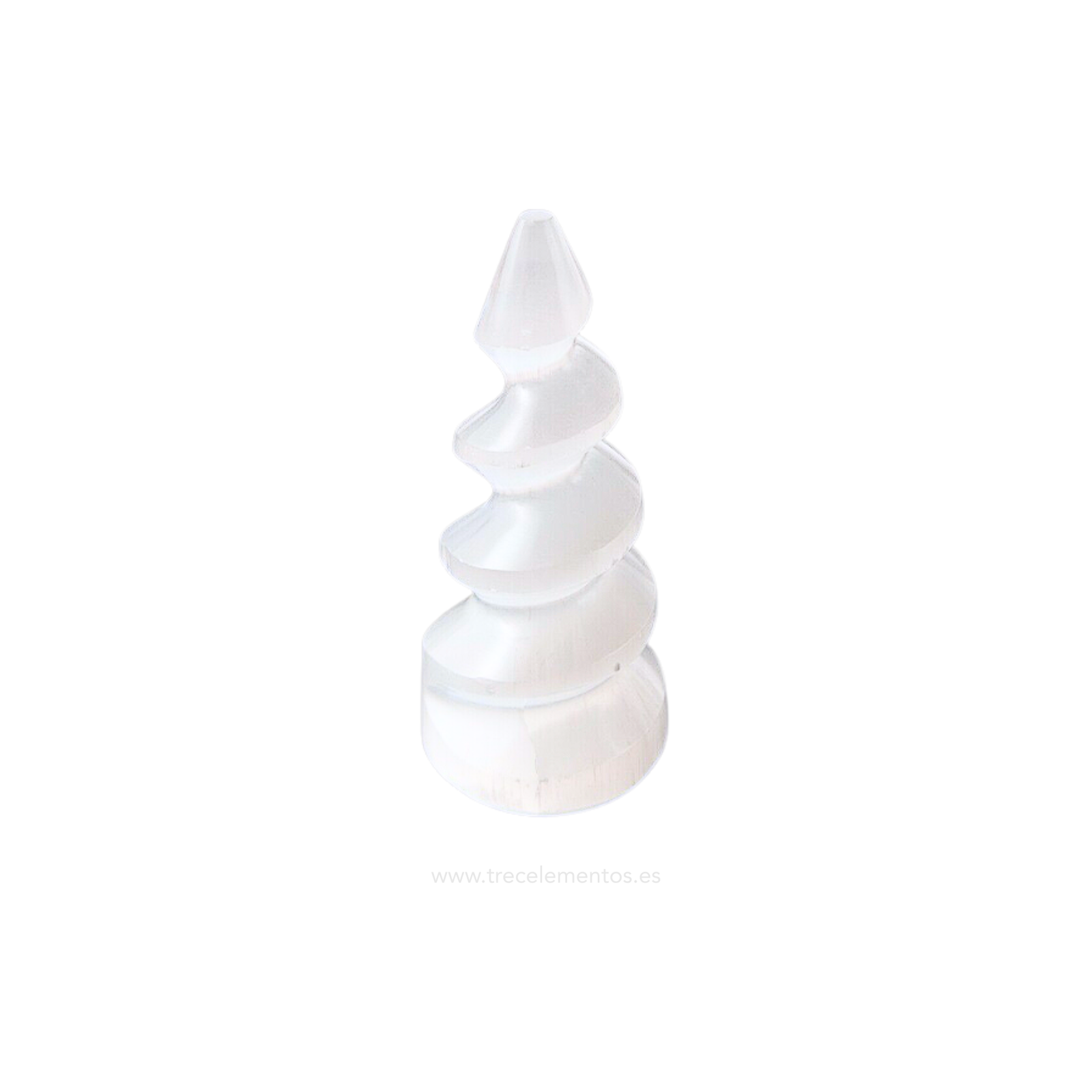 torre babel selenita 10cm Torre Babel de Selenita 10 cm tallada en mineral natural
