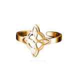 Anillo Nudo de Bruja de acero plateado ajustable